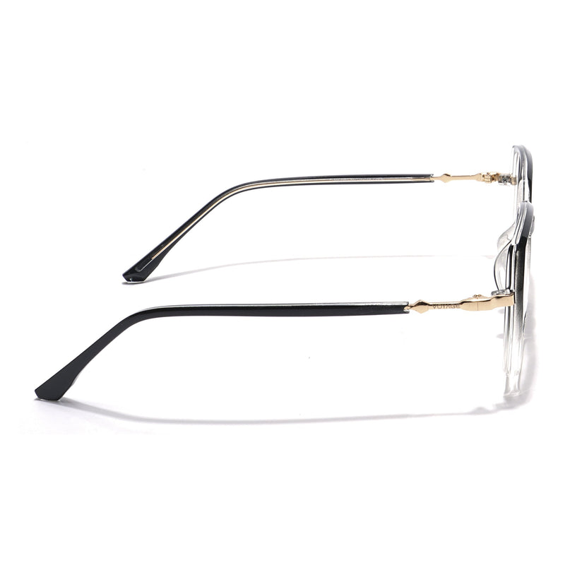 Voyage Glam Black & Clear Square Eyeglasses for Men & Women - MG5840-C7