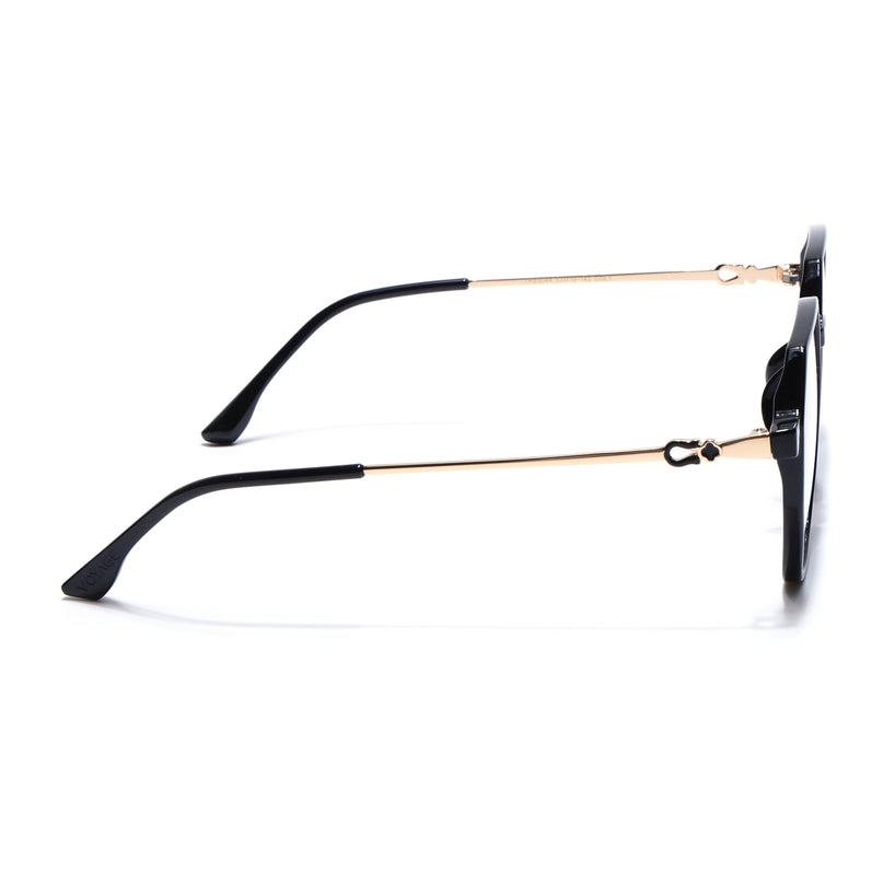 Voyage Glam Shine Black Geometric Eyeglasses for Men & Women - MG4689-C1