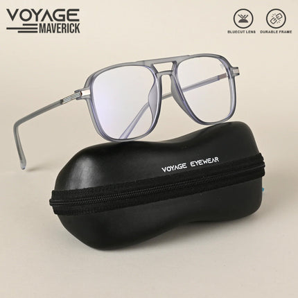 Voyage Maverick Transparent Grey Wayfarer Eyeglasses for Men & Women - MG4708-C5