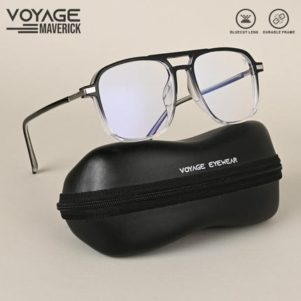Voyage Maverick Black & Clear Wayfarer Eyeglasses for Men & Women - MG4711-C3