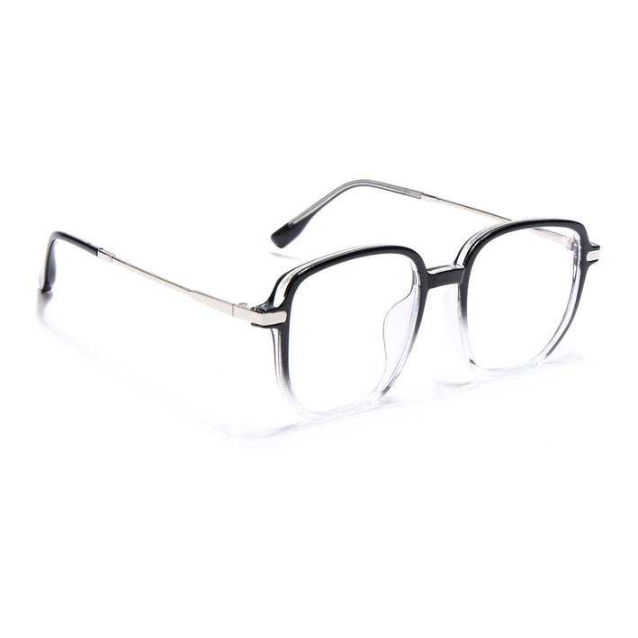 Voyage Black & Clear Square Eyeglasses for Men & Women - MG4969-C4