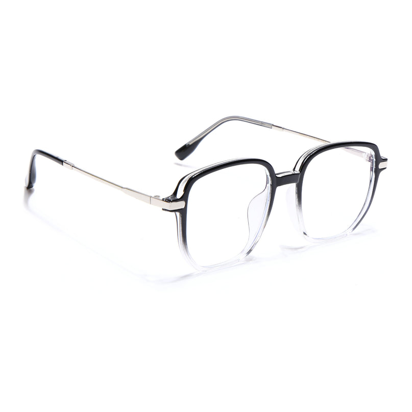 Voyage Black & Clear Square Eyeglasses for Men & Women - MG4969-C4
