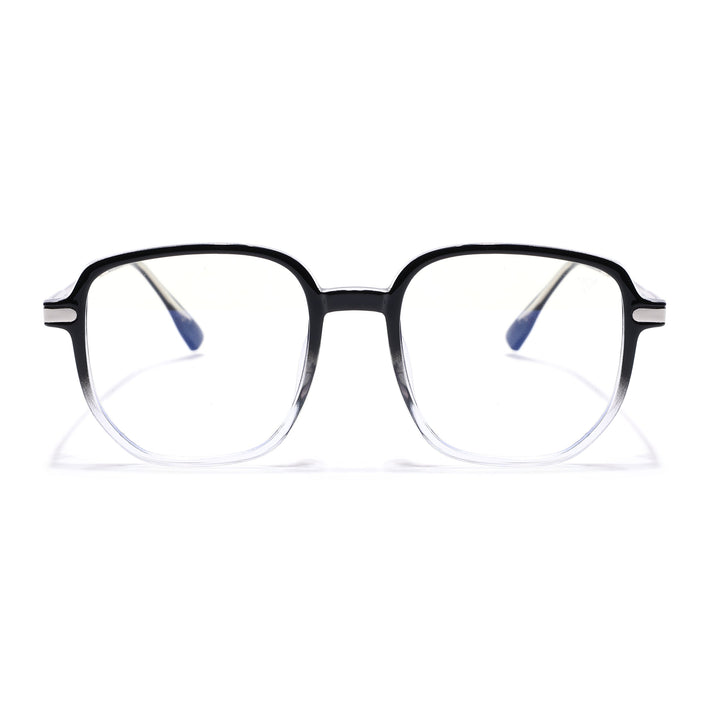 Voyage Black & Clear Square Eyeglasses for Men & Women - MG4969-C4
