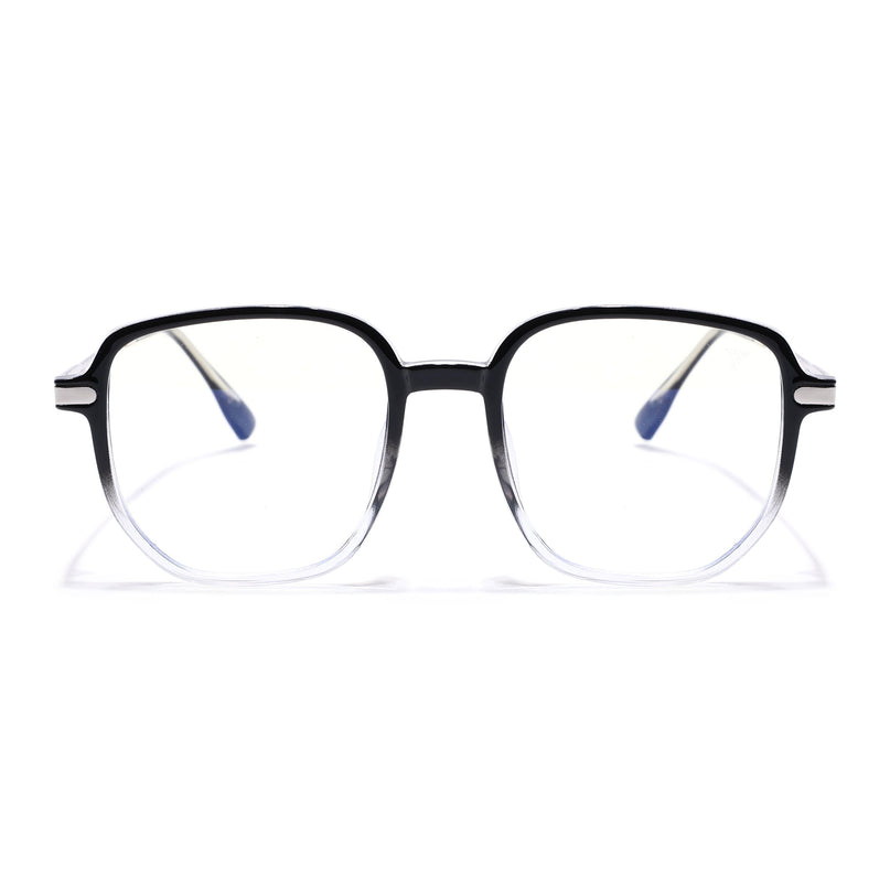 Voyage Black & Clear Square Eyeglasses for Men & Women - MG4969-C4