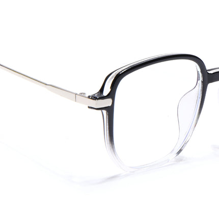 Voyage Black & Clear Square Eyeglasses for Men & Women - MG4969-C4