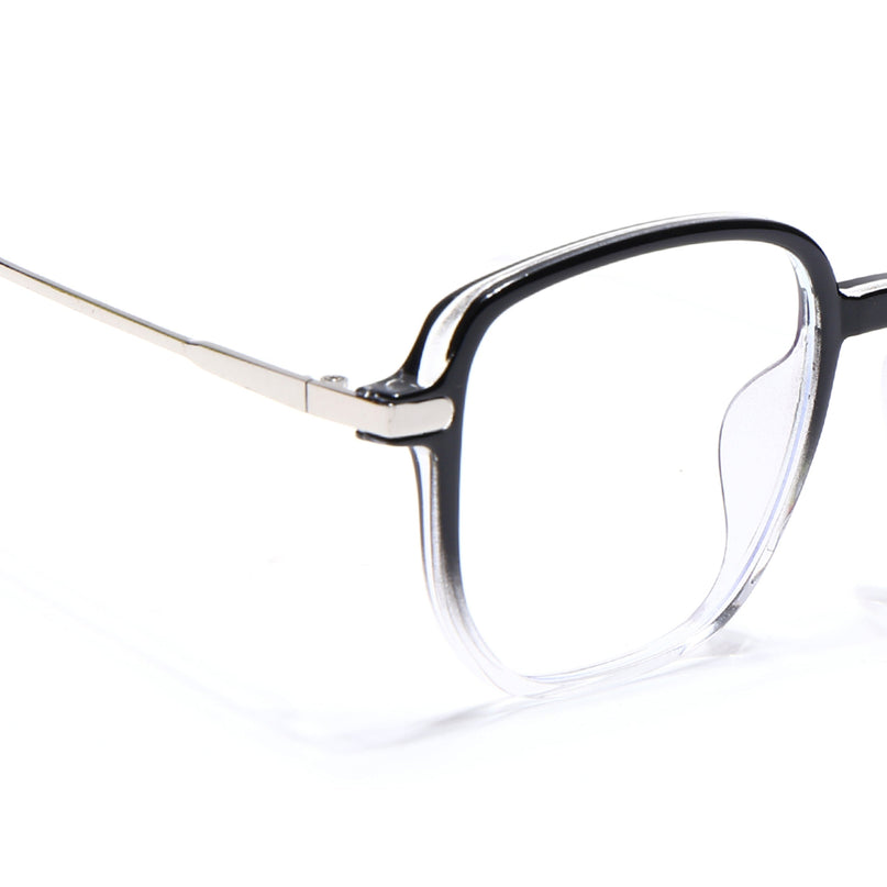 Voyage Black & Clear Square Eyeglasses for Men & Women - MG4969-C4