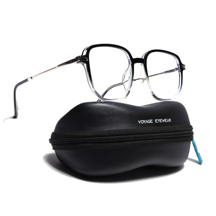 Voyage Black & Clear Square Eyeglasses for Men & Women - MG4969-C4