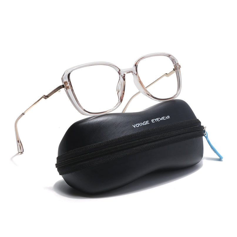 Voyage Light Golden Square Eyeglasses for Men & Women - MG5843-C5
