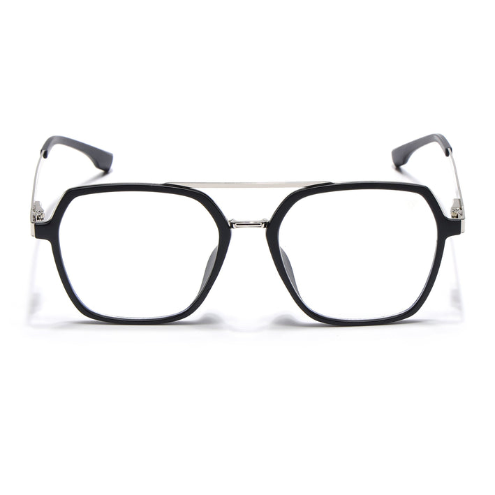 Voyage Metal Head Black & Silver Wayfarer Eyeglasses for Men & Women - MG5442-C1