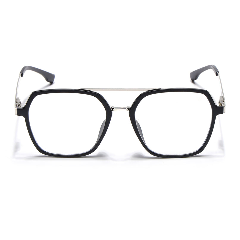 Voyage Metal Head Black & Silver Wayfarer Eyeglasses for Men & Women - MG5442-C1