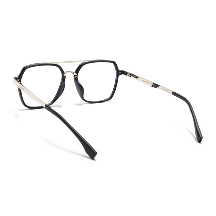 Voyage Metal Head Black & Silver Wayfarer Eyeglasses for Men & Women - MG5442-C1