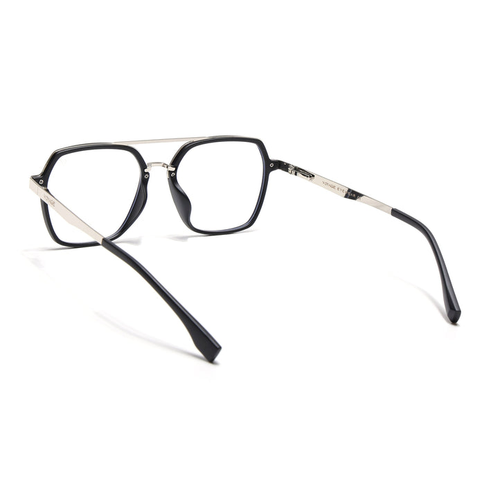 Voyage Metal Head Black & Silver Wayfarer Eyeglasses for Men & Women - MG5442-C1