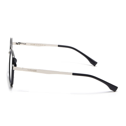 Voyage Metal Head Black & Silver Wayfarer Eyeglasses for Men & Women - MG5442-C1