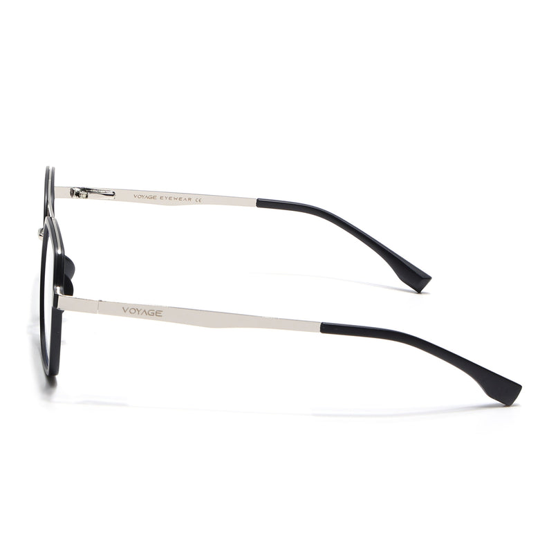 Voyage Metal Head Black & Silver Wayfarer Eyeglasses for Men & Women - MG5442-C1