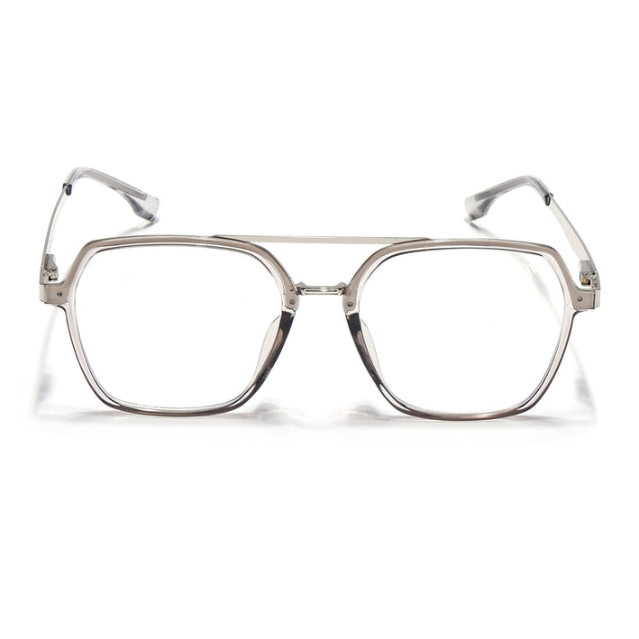 Voyage Metal Head Grey & Silver Wayfarer Eyeglasses for Men & Women - MG5444-C3