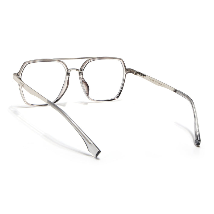 Voyage Metal Head Grey & Silver Wayfarer Eyeglasses for Men & Women - MG5444-C3