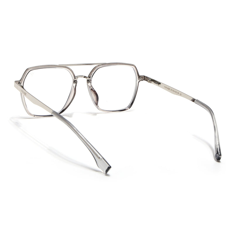 Voyage Metal Head Grey & Silver Wayfarer Eyeglasses for Men & Women - MG5444-C3