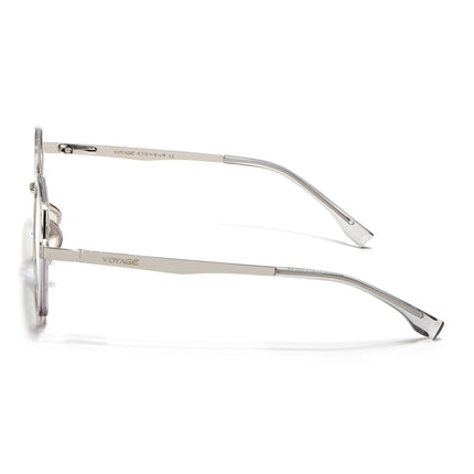Voyage Metal Head Grey & Silver Wayfarer Eyeglasses for Men & Women - MG5444-C3