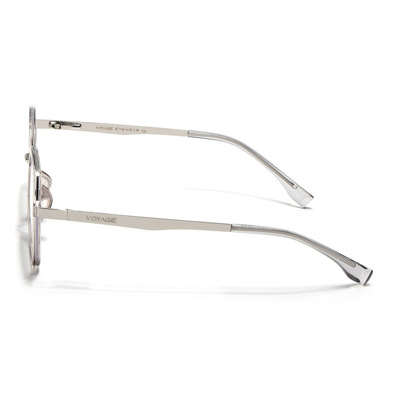 Voyage Metal Head Grey & Silver Wayfarer Eyeglasses for Men & Women - MG5444-C3