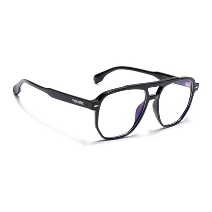 Voyage Maverick Shine Black Wayfarer Eyeglasses for Men & Women - MG4713-C1
