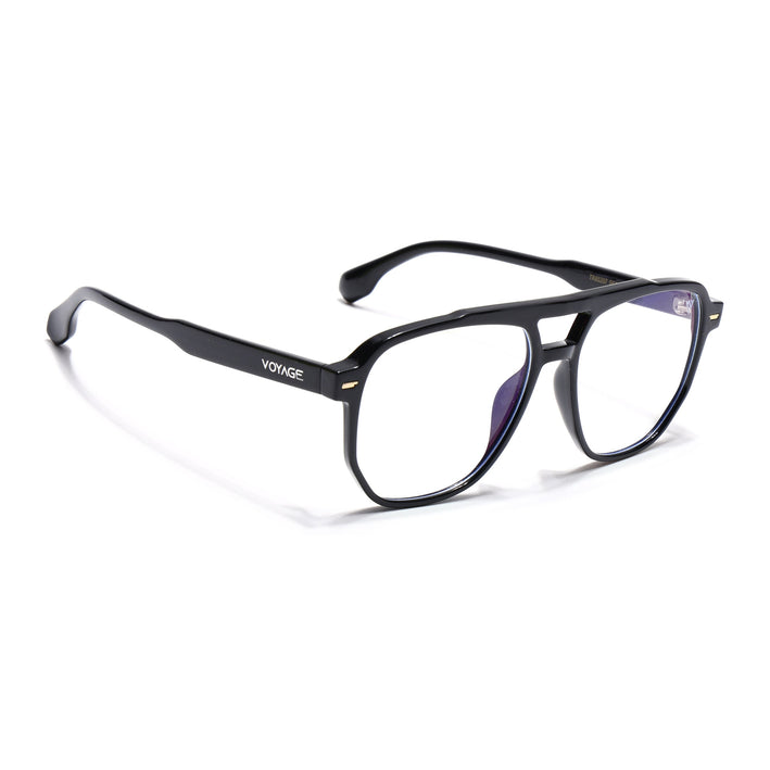 Voyage Maverick Shine Black Wayfarer Eyeglasses for Men & Women - MG4713-C1