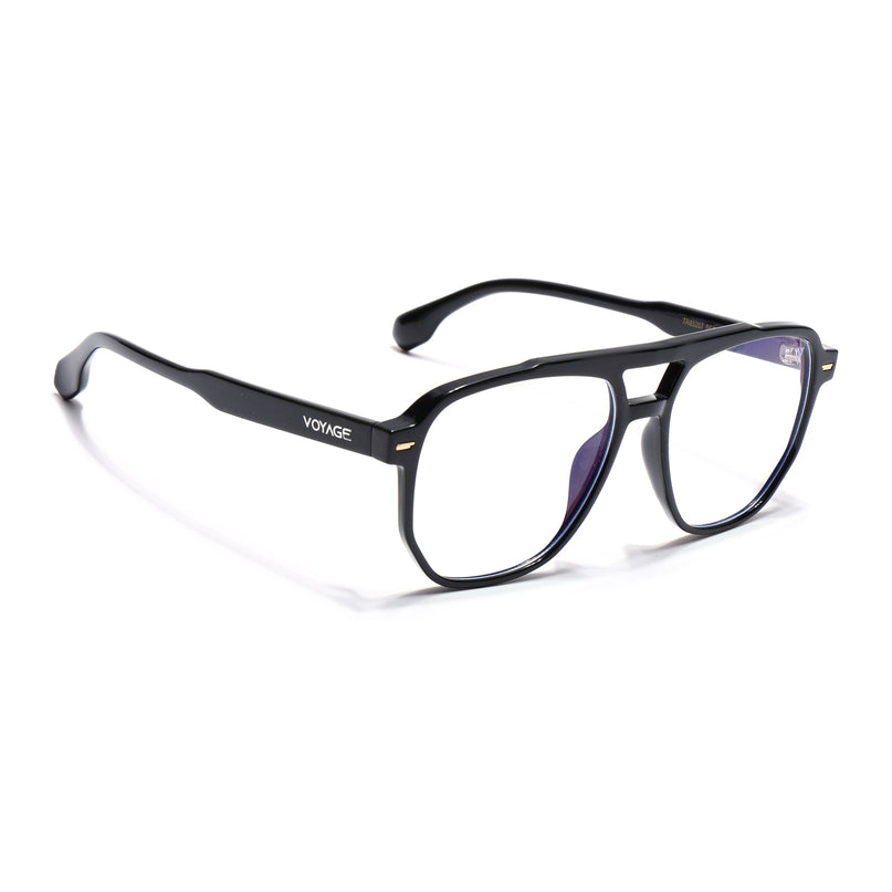 Voyage Maverick Shine Black Wayfarer Eyeglasses for Men & Women - MG4713-C1