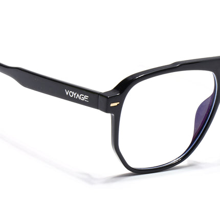 Voyage Maverick Shine Black Wayfarer Eyeglasses for Men & Women - MG4713-C1
