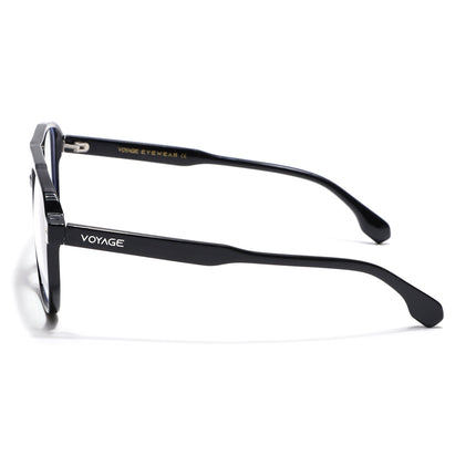 Voyage Maverick Shine Black Wayfarer Eyeglasses for Men & Women - MG4713-C1