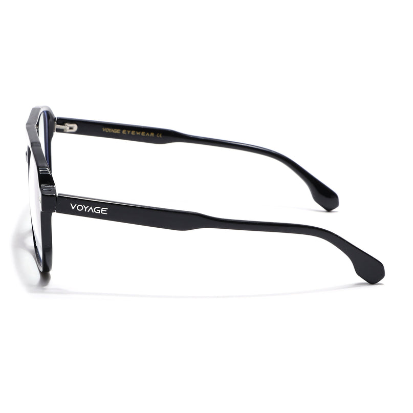 Voyage Maverick Shine Black Wayfarer Eyeglasses for Men & Women - MG4713-C1