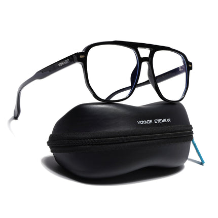 Voyage Maverick Shine Black Wayfarer Eyeglasses for Men & Women - MG4713-C1