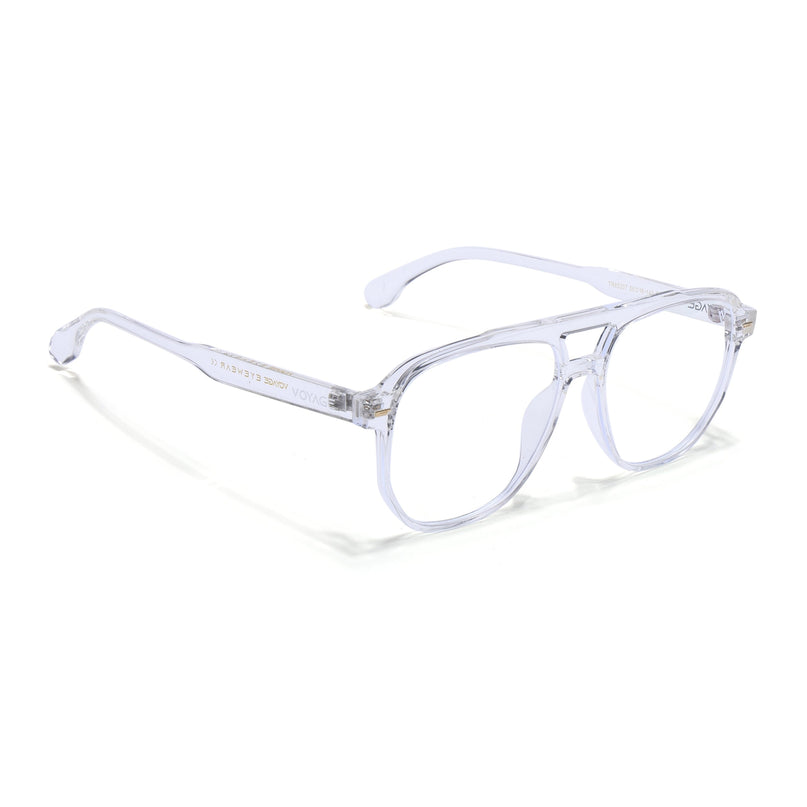 Voyage Maverick Transparent Wayfarer Eyeglasses for Men & Women - MG4715-C5