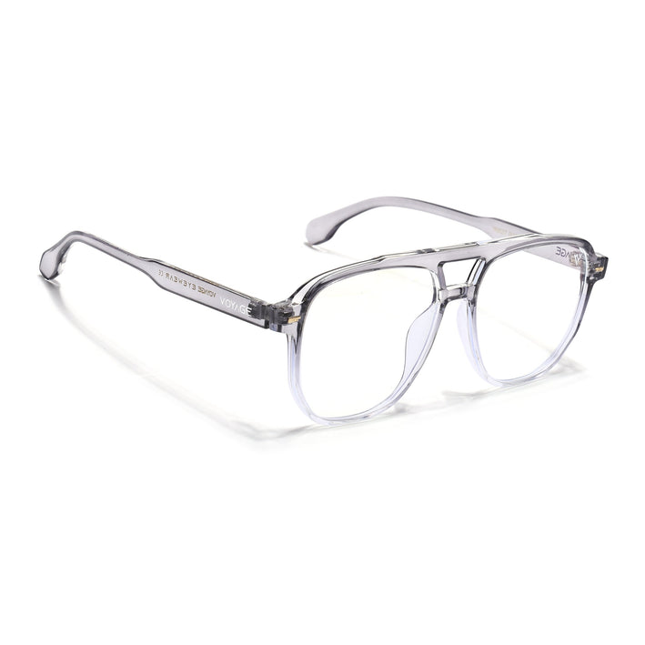 Voyage Maverick Transparent Grey Wayfarer Eyeglasses for Men & Women - MG4716-C6