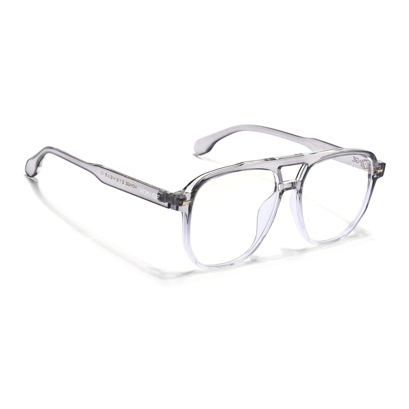 Voyage Maverick Transparent Grey Wayfarer Eyeglasses for Men & Women - MG4716-C6
