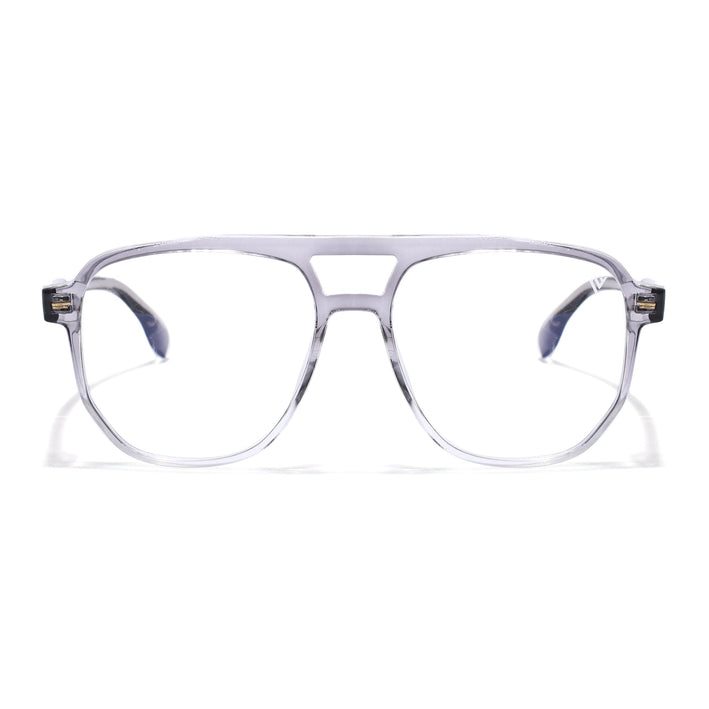 Voyage Maverick Transparent Grey Wayfarer Eyeglasses for Men & Women - MG4716-C6