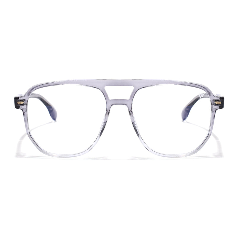 Voyage Maverick Transparent Grey Wayfarer Eyeglasses for Men & Women - MG4716-C6