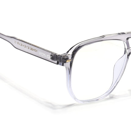 Voyage Maverick Transparent Grey Wayfarer Eyeglasses for Men & Women - MG4716-C6
