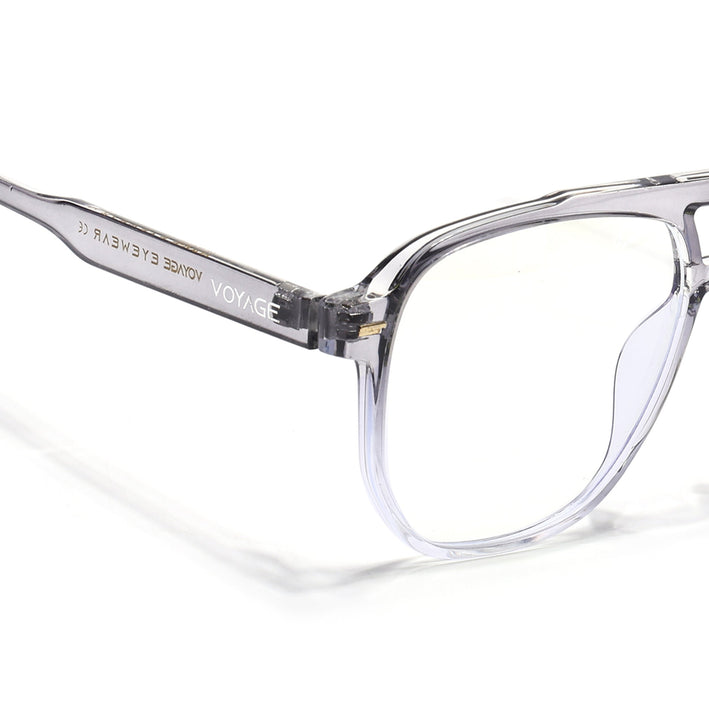 Voyage Maverick Transparent Grey Wayfarer Eyeglasses for Men & Women - MG4716-C6