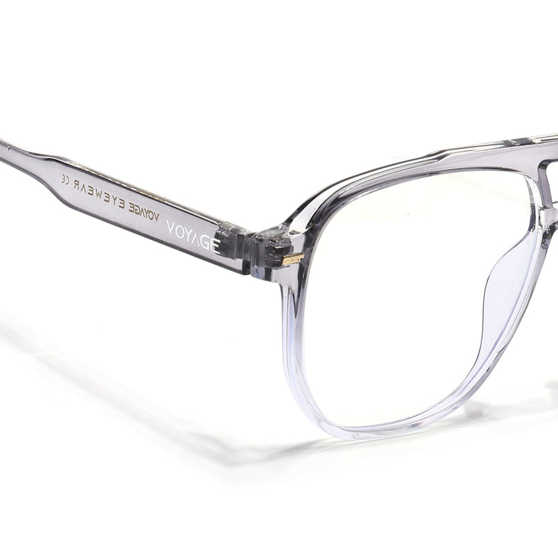 Voyage Maverick Transparent Grey Wayfarer Eyeglasses for Men & Women - MG4716-C6