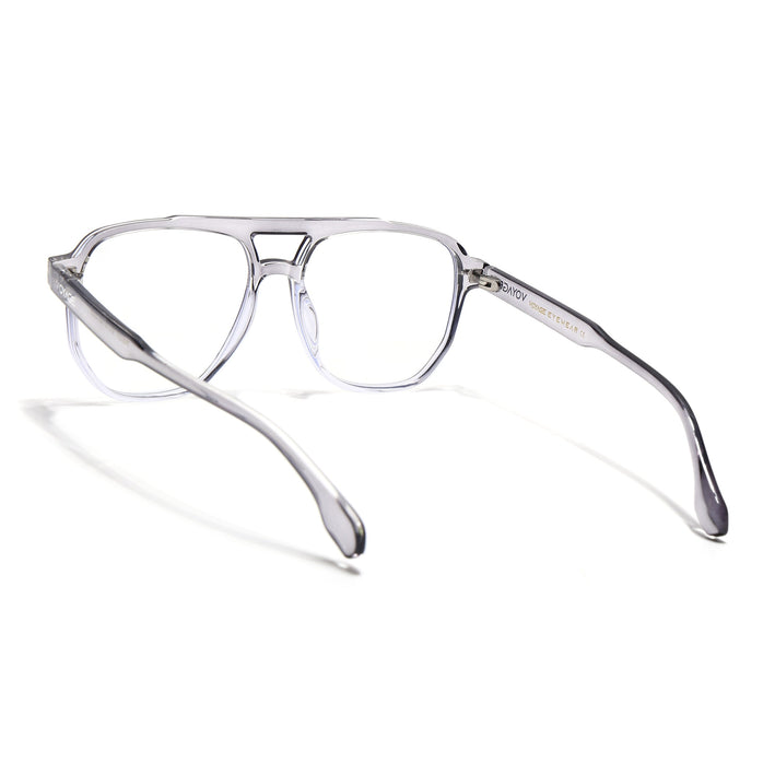 Voyage Maverick Transparent Grey Wayfarer Eyeglasses for Men & Women - MG4716-C6