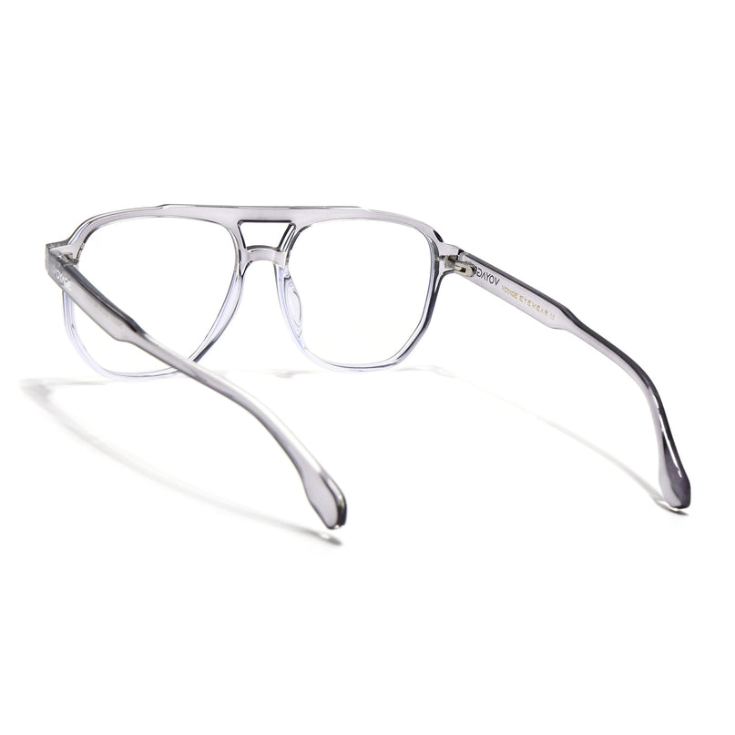Voyage Maverick Transparent Grey Wayfarer Eyeglasses for Men & Women - MG4716-C6
