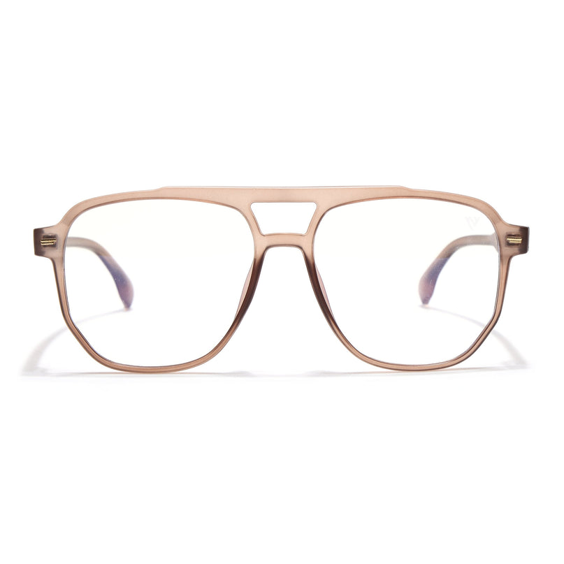 Voyage Maverick Transparent Brown Wayfarer Eyeglasses for Men & Women - MG4727-C2
