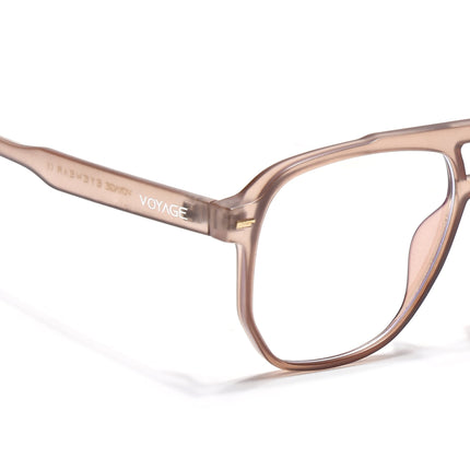 Voyage Maverick Transparent Brown Wayfarer Eyeglasses for Men & Women - MG4727-C2