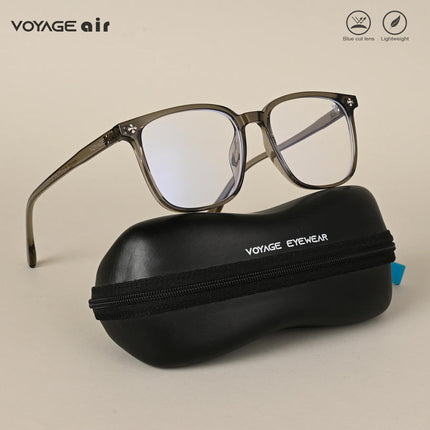 Voyage Air Transparent Olive Square Eyeglasses for Men & Women - MG4699-C6