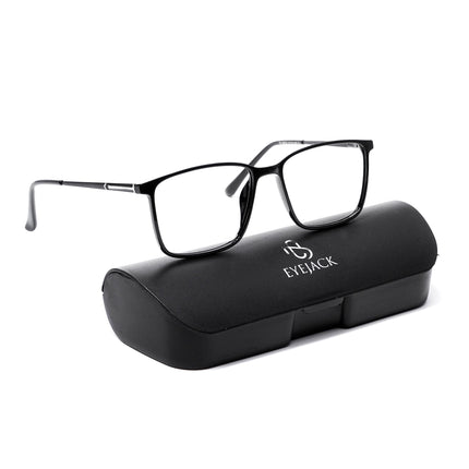 EyeJack Shine Black Square Eyeglasses for Men & Women (TR85602GE1693-C1)