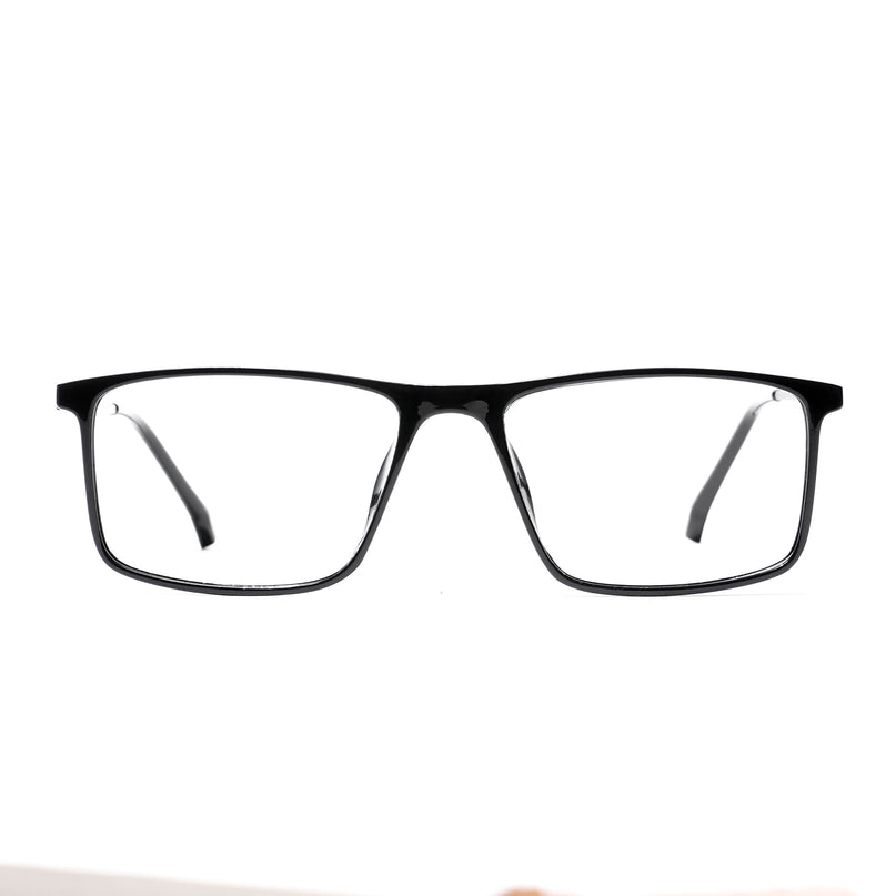 EyeJack Shine Black Rectangle Eyeglasses for Men & Women (TR85605GE1696-C1)