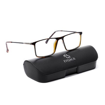 EyeJack Brown Rectangle Eyeglasses for Men & Women (TR85605GE1698-C3)