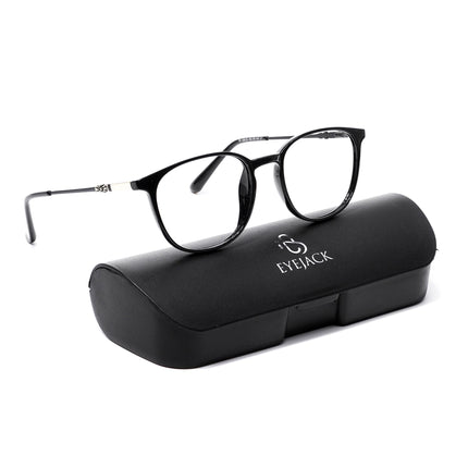 EyeJack Shine Black Round Eyeglasses for Men & Women (TR85610GE1699-C1)