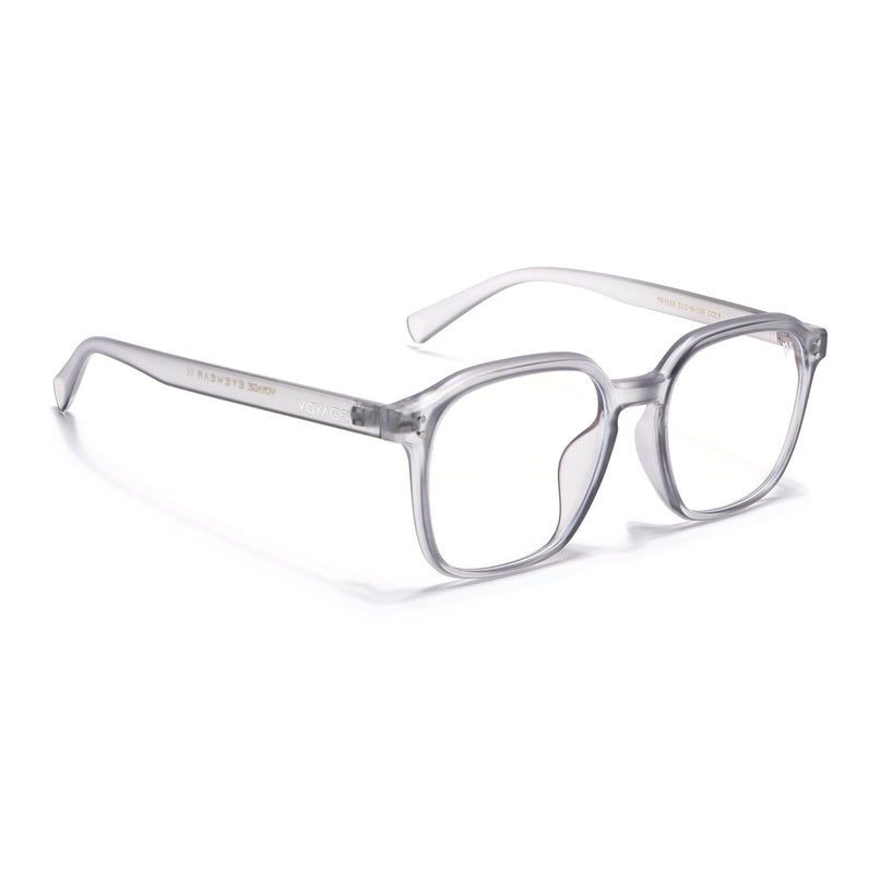 Voyage Air Transparent Grey Square Eyeglasses for Men & Women - MG4868-C3