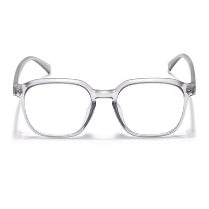 Voyage Air Transparent Grey Square Eyeglasses for Men & Women - MG4868-C3