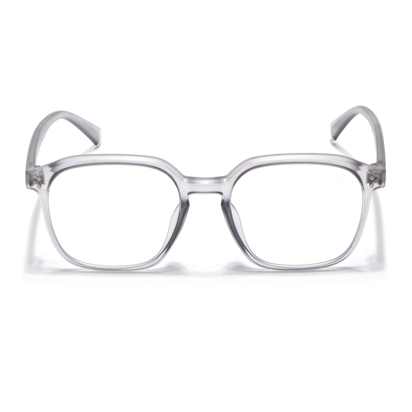 Voyage Air Transparent Grey Square Eyeglasses for Men & Women - MG4868-C3